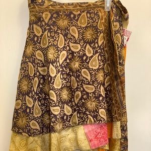 Darn good yarn- sari skirt. New with tags. Mini wrap skirt.